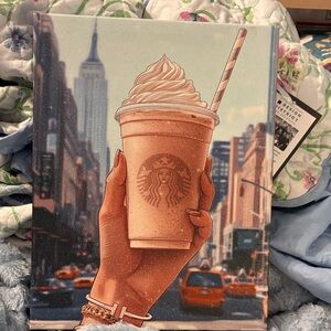 Starbucks Coffee Art with Cream and Brown Tones
